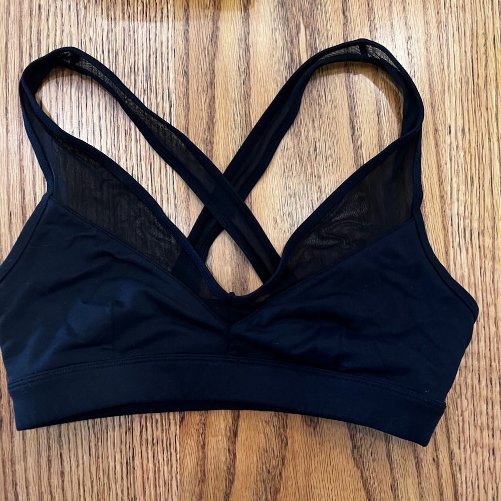 Alo Black Sports Bra - Solid and Mesh - Small